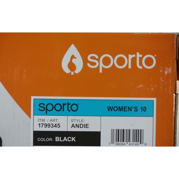 Sporto Andie Duck Boots Women 10 Black Water Repellant Lightweight Pull Tab - Picture 6 of 8